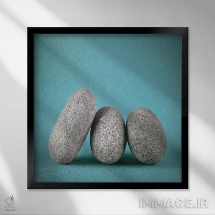 تابلو هنر سنگی سوم اثر آصاف فرانک - نمای قابدار مشکی