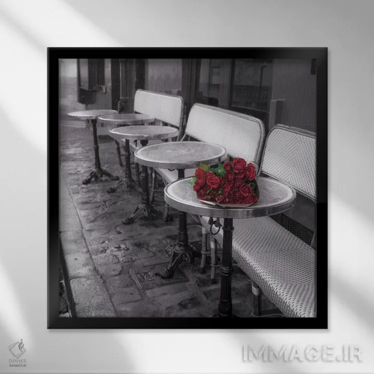 تابلو با گلها بگو دوم اثر آصاف فرانک - نمای قابدار مشکی