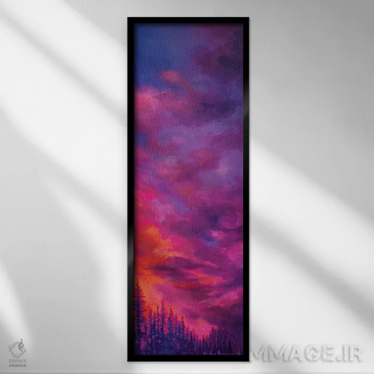 تابلو چند کاج اثر آندریا فِیرفرویس - نمای قابدار مشکی