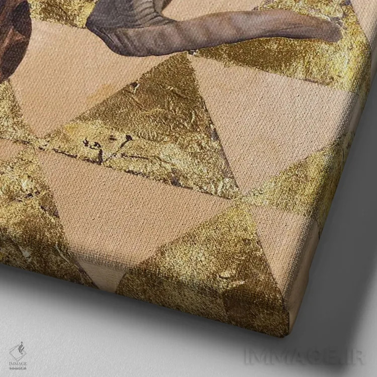 تابلو جمجمه قوچ اثر آندریا فِیرفرویس - نمای نزدیک بافت بوم