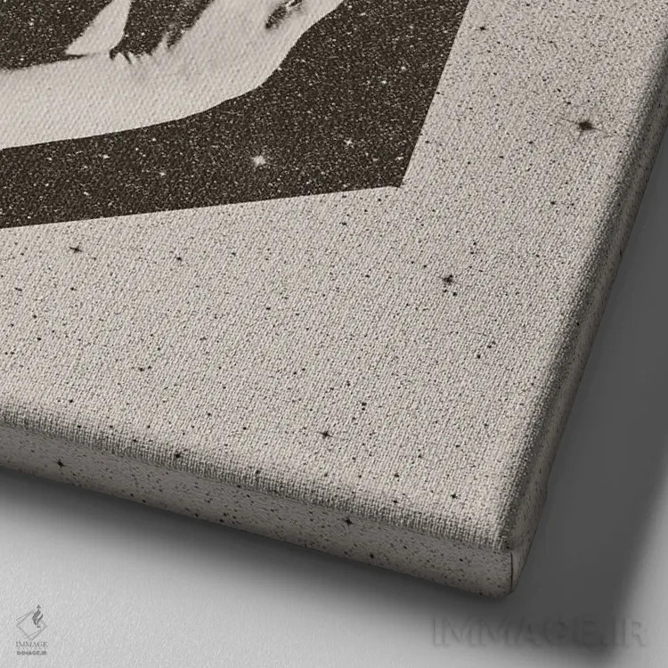 تابلو جعبه اثر علی گولچ - نمای نزدیک بافت بوم