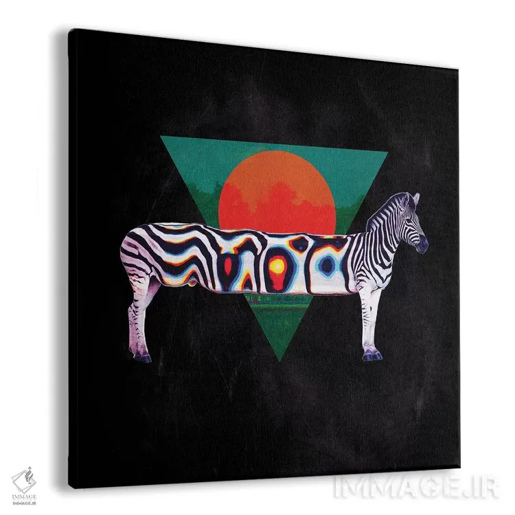 تابلو گورخر مربع اثر علی گولچ - نمای پرسپکتیو محصول