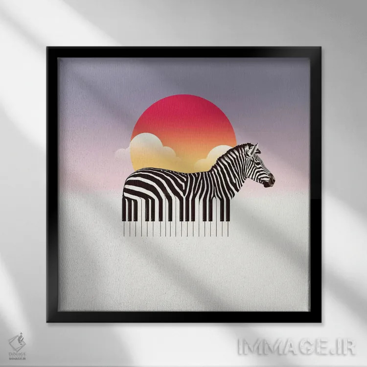 تابلو زیبورد (احتمالاً بازی با واژه Keyboard/Key یا نام خاص) اثر علی گولچ - نمای قابدار مشکی