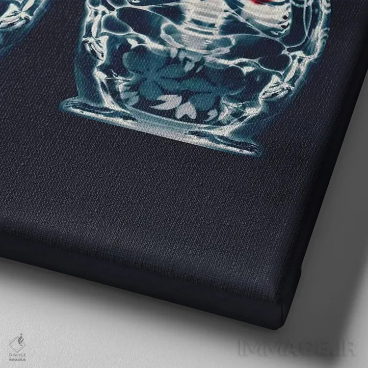 تابلو عروسک تودرتو شماره ۲ (عروسک ماتروشکا) اثر علی گولچ - نمای نزدیک بافت بوم