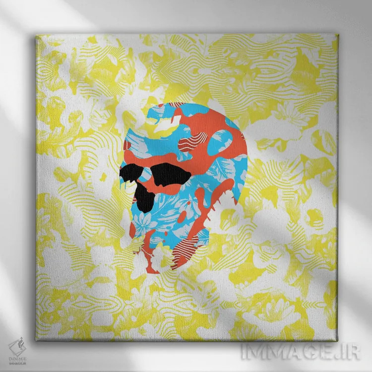 تابلو جمجمه روستایی اثر علی گولچ - نمای روبهرو روی دیوار