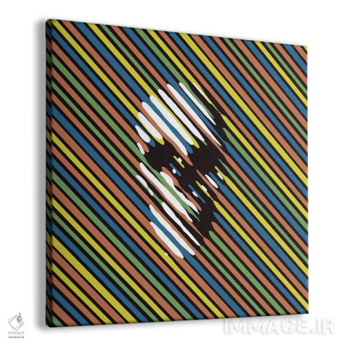 تابلو جمجمه خطدار اثر علی گولچ - نمای پرسپکتیو محصول