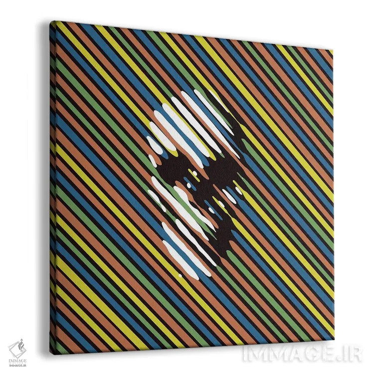 تابلو جمجمه خطدار اثر علی گولچ - نمای پرسپکتیو محصول