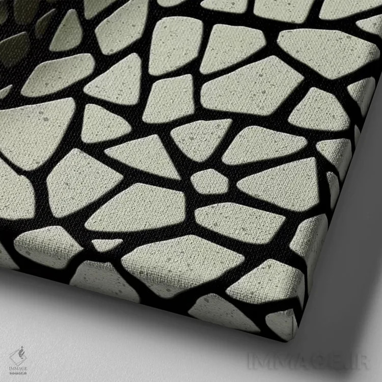 تابلو جمجمه موزاییک تکرنگ اثر علی گولچ - نمای نزدیک بافت بوم