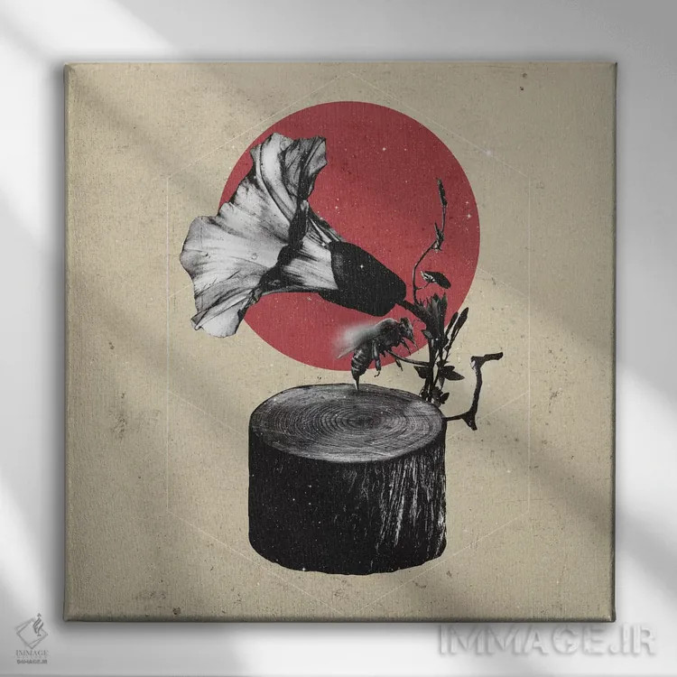 تابلو گرامافون اثر علی گولچ - نمای روبهرو روی دیوار