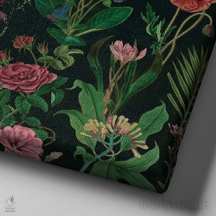 تابلو جمجمه پروانهای مربع اثر علی گولچ - نمای نزدیک بافت بوم