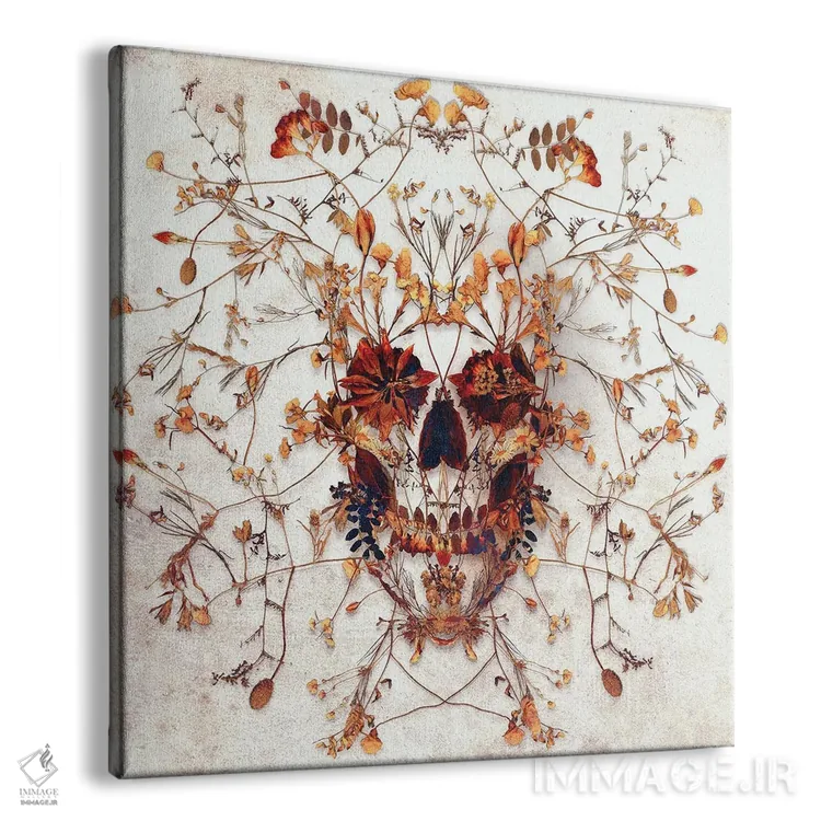 تابلو جمجمه ظریف مربع اثر علی گولچ - نمای پرسپکتیو محصول