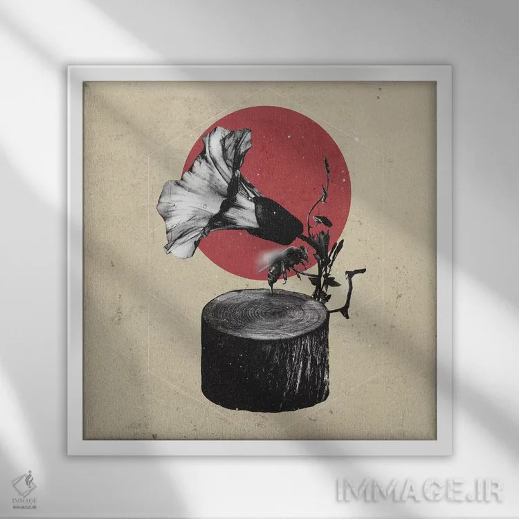 تابلو گرامافون اثر علی گولچ - نمای قابدار سفید