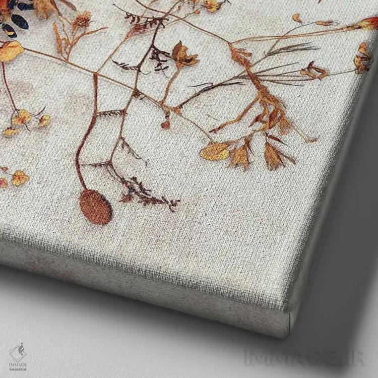 تابلو جمجمه ظریف مربع اثر علی گولچ - نمای نزدیک بافت بوم