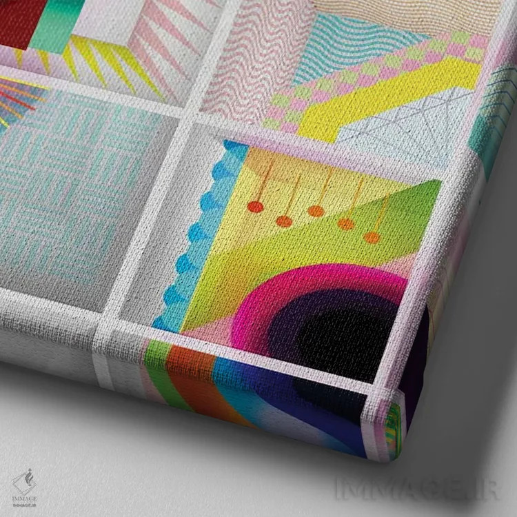 تابلو جمجمه آبنباتی اثر علی گولچ - نمای نزدیک بافت بوم