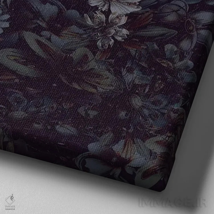 تابلو هماهنگی تیره اثر علی گولچ - نمای نزدیک بافت بوم