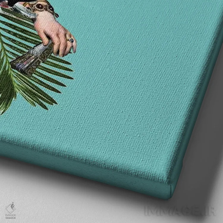 تابلو ریلاکس مربع اثر علی گولچ - نمای نزدیک بافت بوم