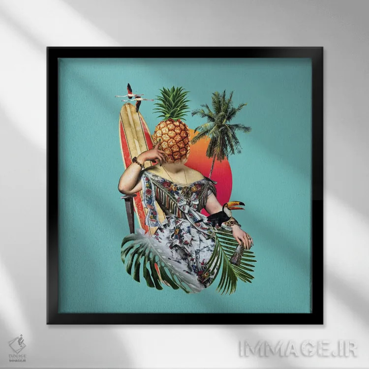 تابلو ریلاکس مربع اثر علی گولچ - نمای قابدار مشکی