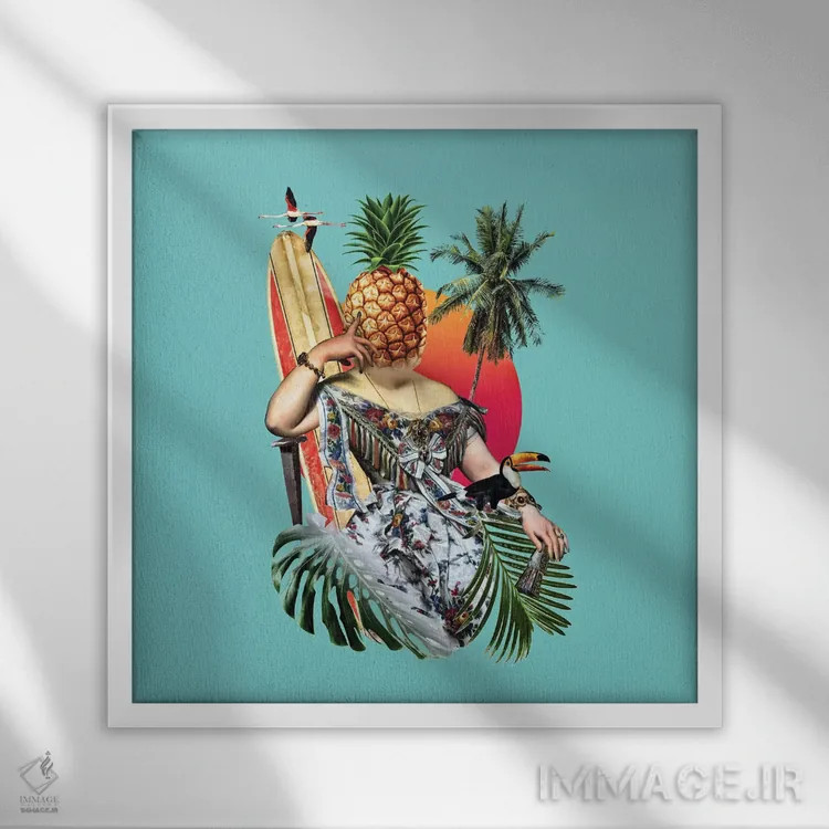 تابلو ریلاکس مربع اثر علی گولچ - نمای قابدار سفید