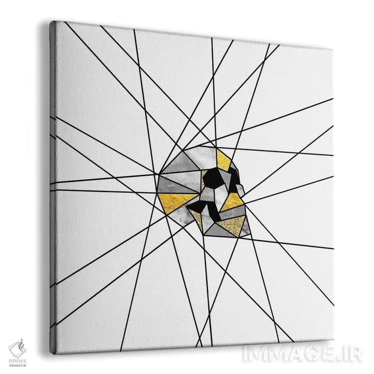 تابلو قطعه روی زمینه سفید، مربع اثر علی گولچ - نمای پرسپکتیو محصول