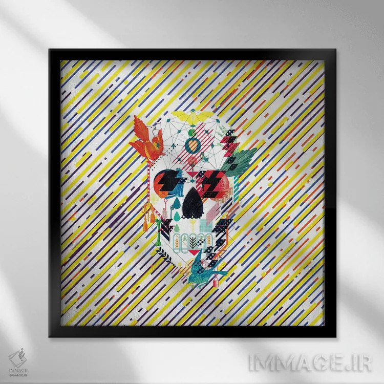 تابلو ال نووو کل، مربع (نسخه مربعی اثر ال نووو کل) اثر علی گولچ - نمای قابدار مشکی