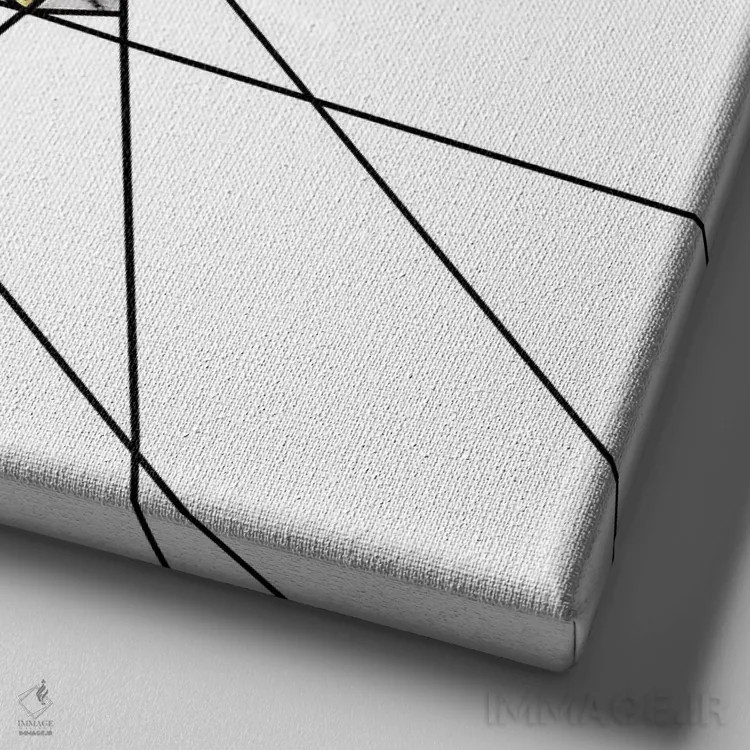 تابلو قطعه روی زمینه سفید، مربع اثر علی گولچ - نمای نزدیک بافت بوم