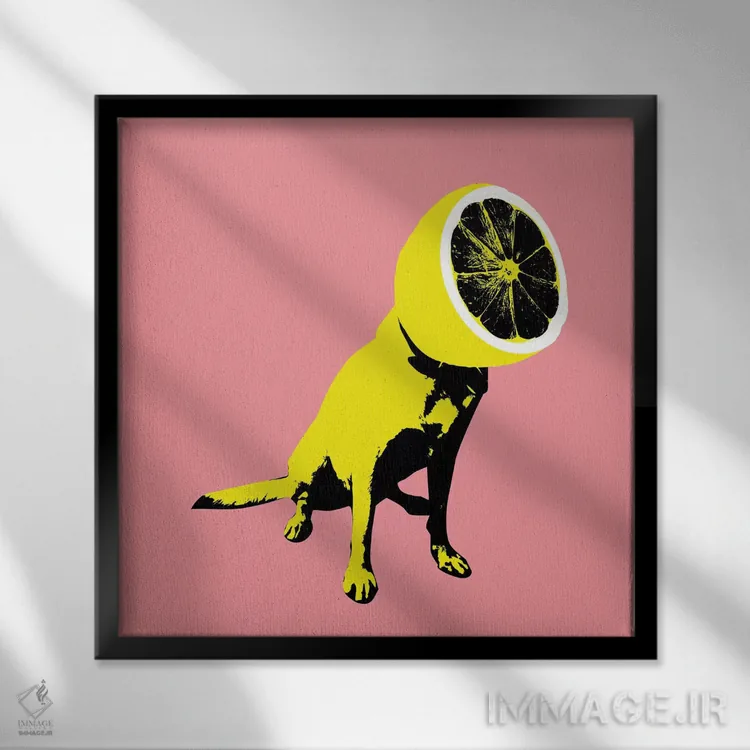 تابلو لیمو، مربع اثر علی گولچ - نمای قابدار مشکی