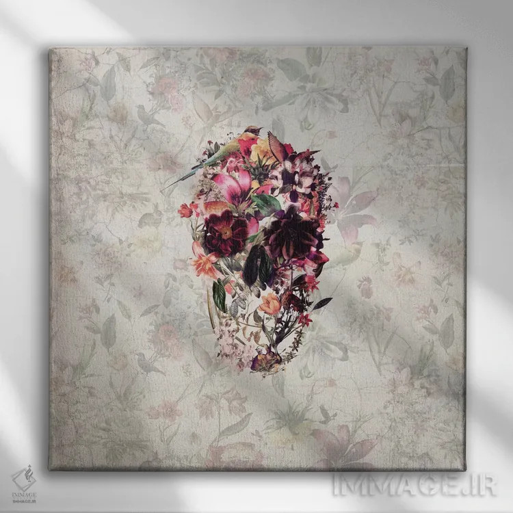 تابلو جمجمه جدید، مربع اثر علی گولچ - نمای روبهرو روی دیوار