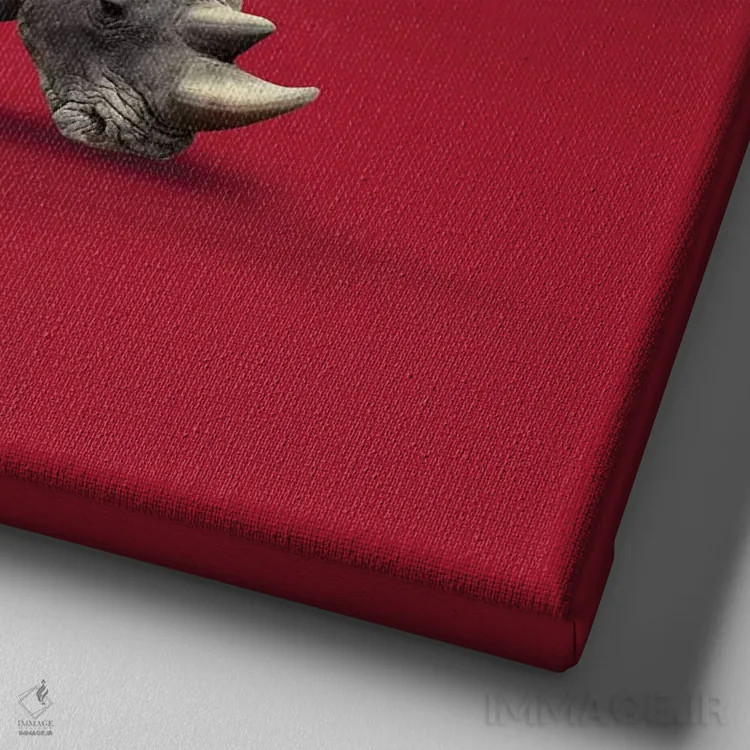 تابلو کرگدن، مربع اثر علی گولچ - نمای نزدیک بافت بوم