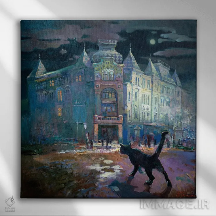 تابلو گربه اثر آناستاسیا گریگوریوا - نمای روبهرو روی دیوار