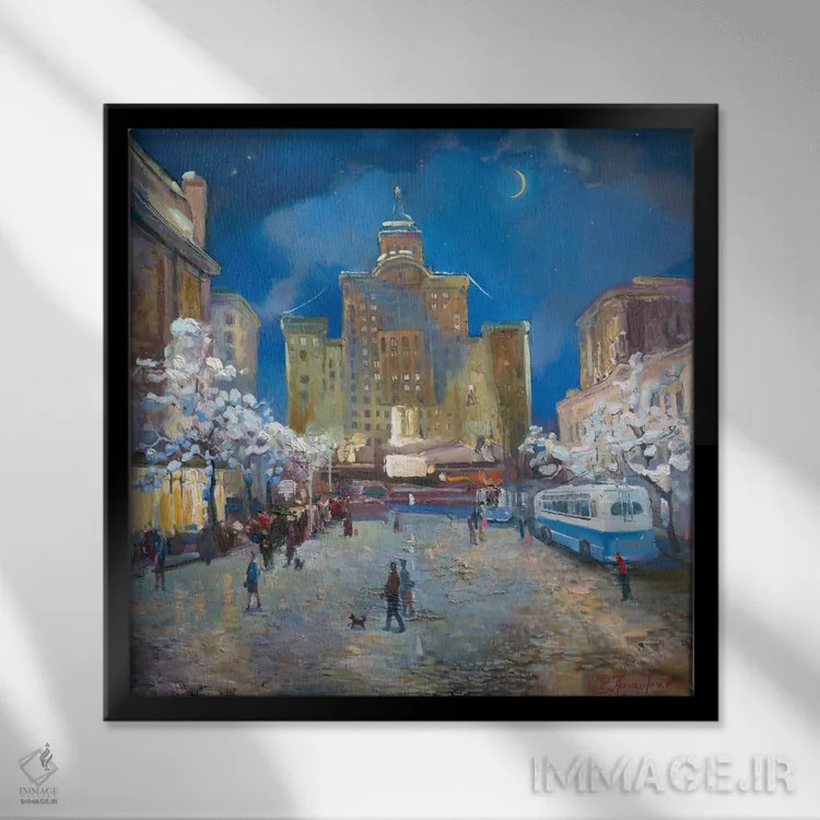 تابلو خانه ستاره اثر آناستاسیا گریگوریوا - نمای قابدار مشکی