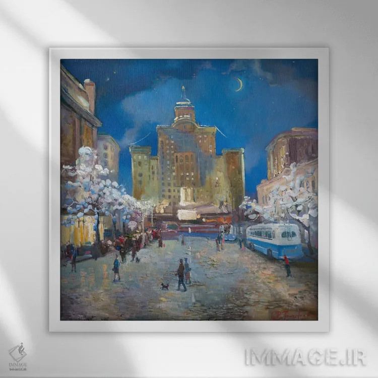 تابلو خانه ستاره اثر آناستاسیا گریگوریوا - نمای قابدار سفید