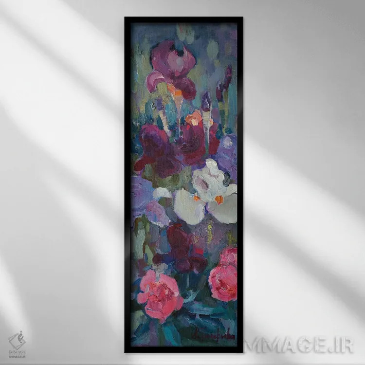 تابلو روز زنبق (نام گل زنبق) اثر آناستاسیا گریگوریوا - نمای قابدار مشکی