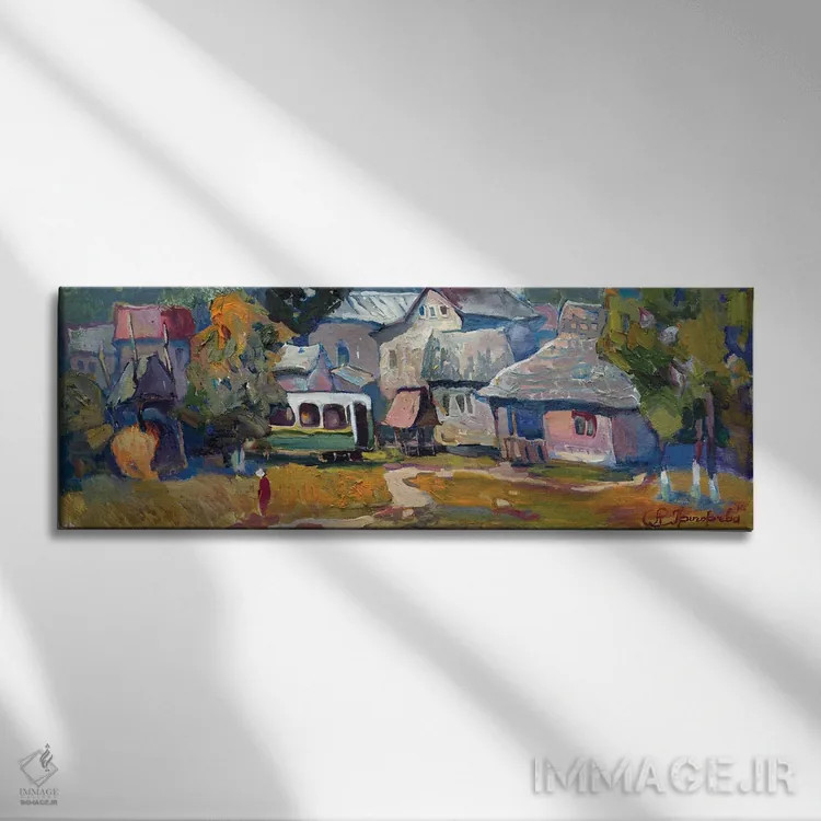 تابلو کولوچاوا در کارپاتیان (روستا در کوهستان کارپات) اثر آناستاسیا گریگوریوا - نمای روبهرو روی دیوار