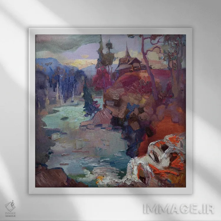 تابلو پیش از زمستان اثر آناستاسیا گریگوریوا - نمای قابدار سفید