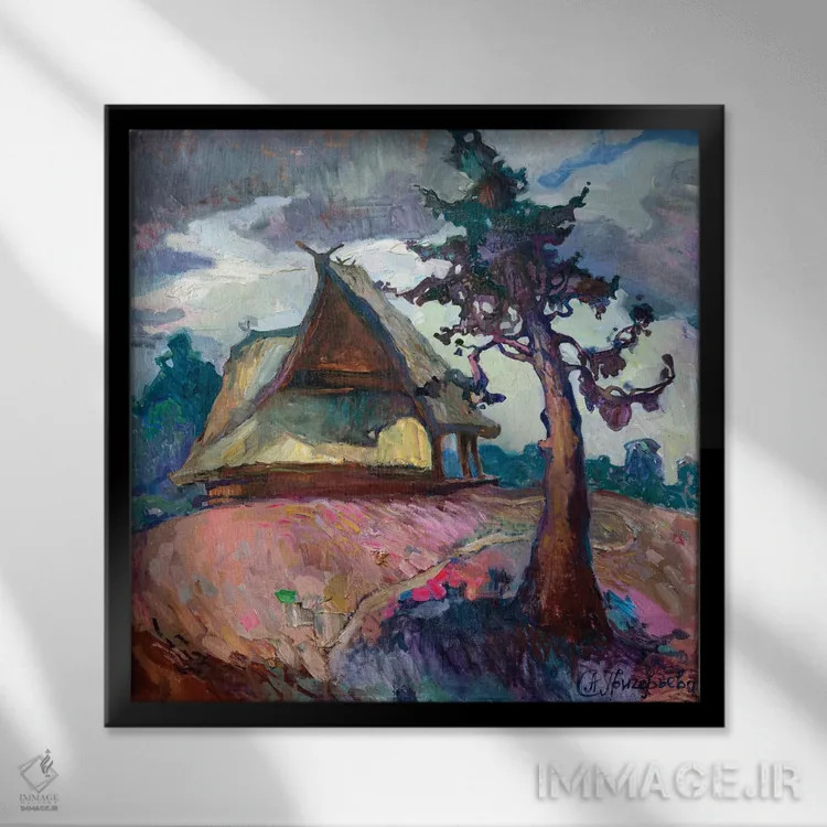 تابلو حمام کِرکشلی (احتمالا مکانی اختصاصی) اثر آناستاسیا گریگوریوا - نمای قابدار مشکی