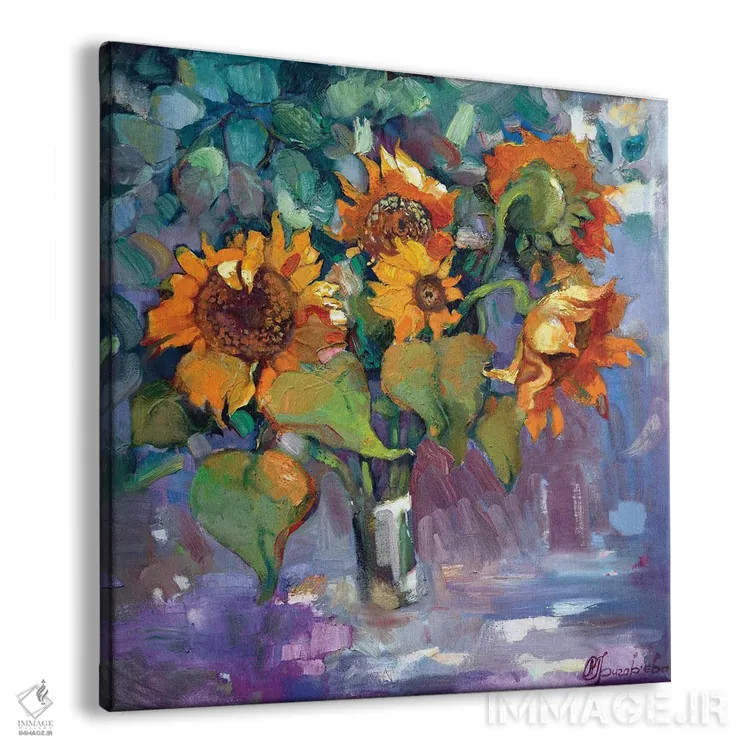 تابلو آفتابگردانها در گلدان اثر آناستاسیا گریگوریوا - نمای پرسپکتیو محصول