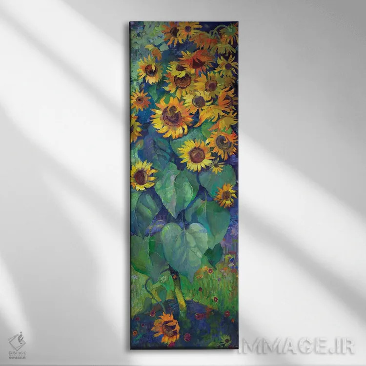تابلو یک گل آفتابگردان اثر آناستاسیا گریگوریوا - نمای روبهرو روی دیوار