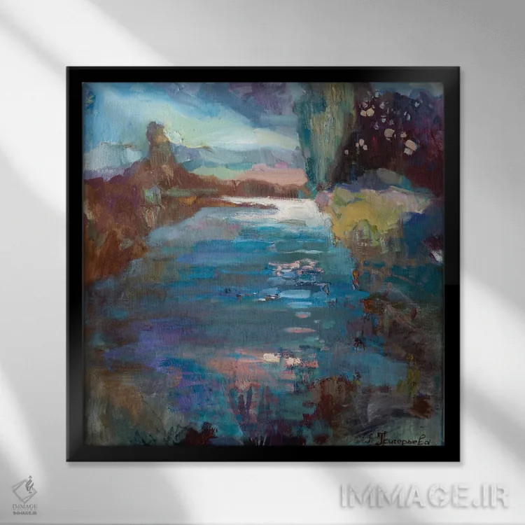 تابلو برکهای در لتونی اثر آناستاسیا گریگوریوا - نمای قابدار مشکی