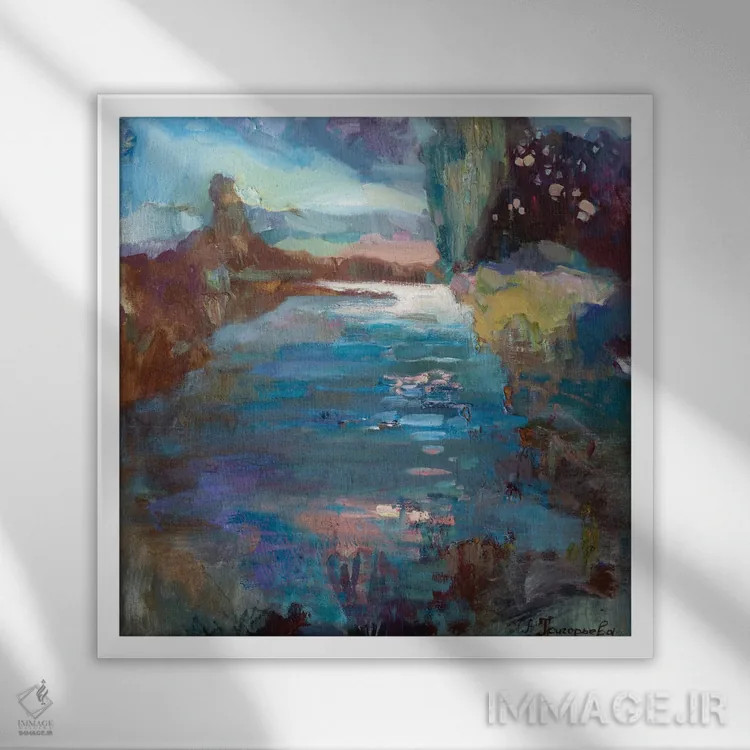 تابلو برکهای در لتونی اثر آناستاسیا گریگوریوا - نمای قابدار سفید