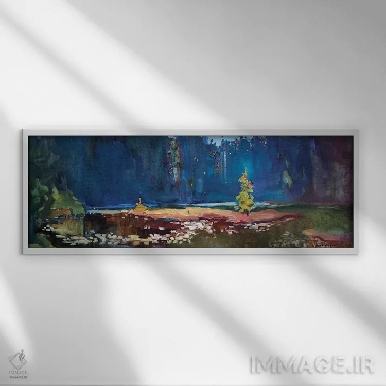 تابلو دریاچه عشق اثر آناستاسیا گریگوریوا - نمای قابدار سفید