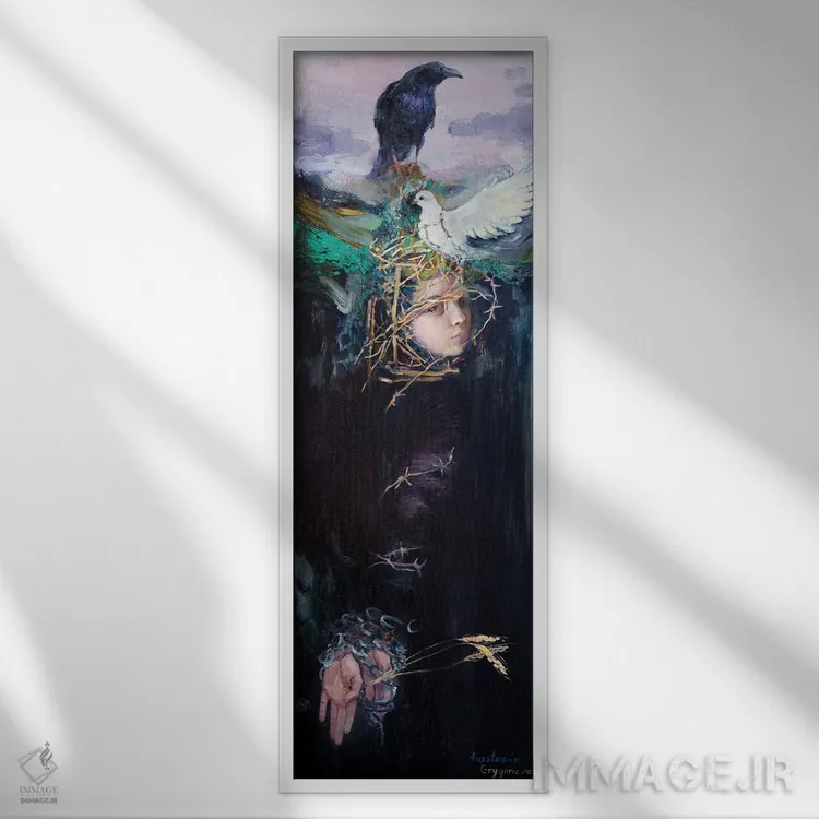 تابلو آینده ربوده شده I اثر آناستاسیا گریگوریوا - نمای قابدار سفید