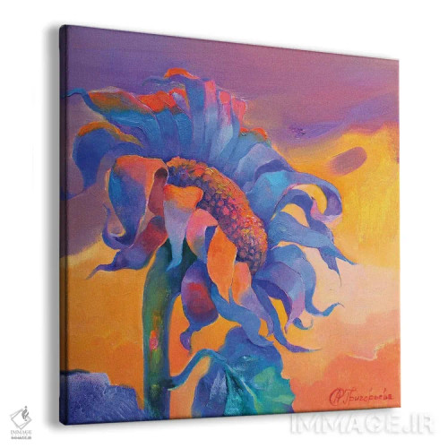 تابلو عصر با گل آفتابگردان اثر آناستاسیا گریگوریوا - نمای پرسپکتیو محصول