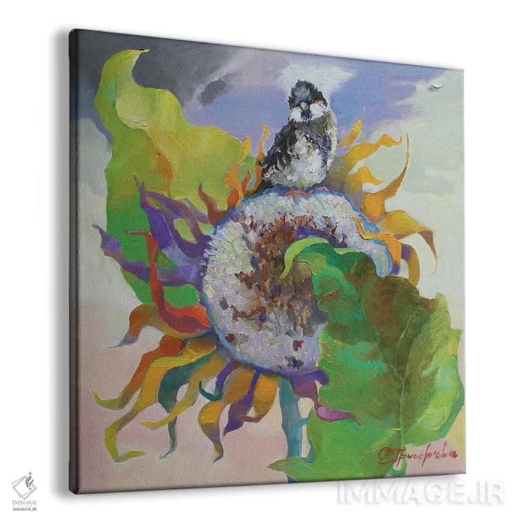 تابلو خماری با گل آفتابگردان اثر آناستاسیا گریگوریوا - نمای پرسپکتیو محصول