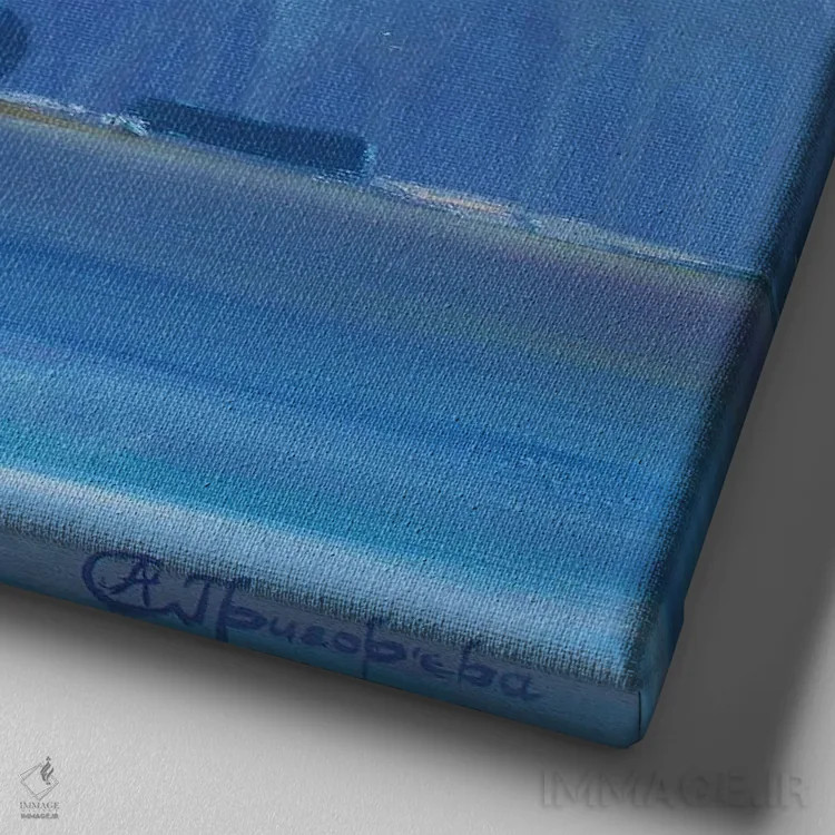 تابلو گرگ و میش بنفش اثر آناستاسیا گریگوریوا - نمای نزدیک بافت بوم