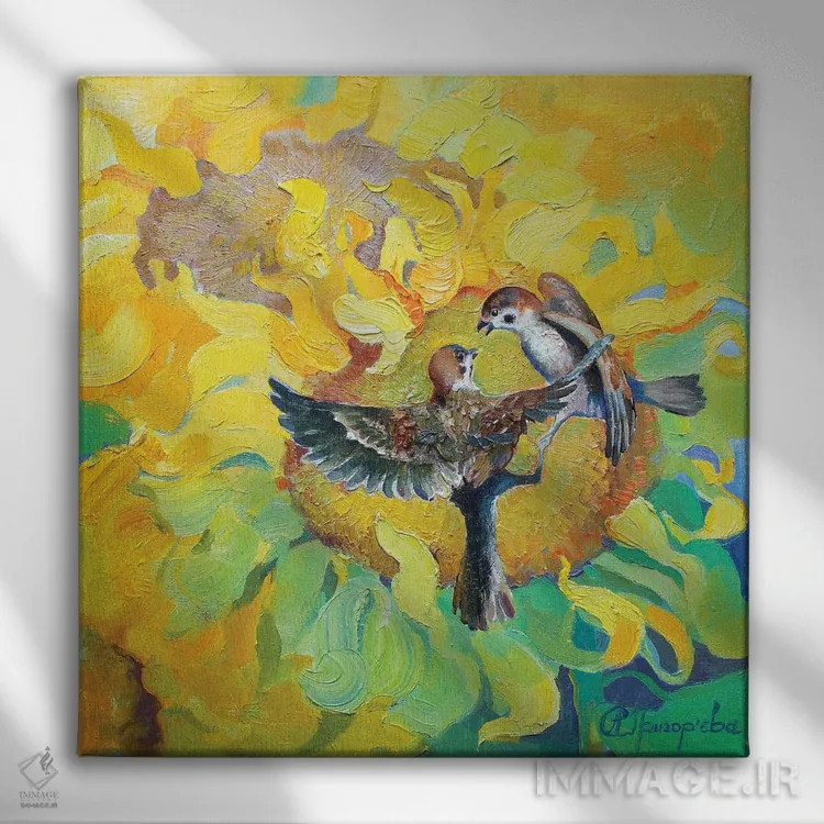 تابلو نبرد برداشت محصول اثر آناستاسیا گریگوریوا - نمای روبهرو روی دیوار