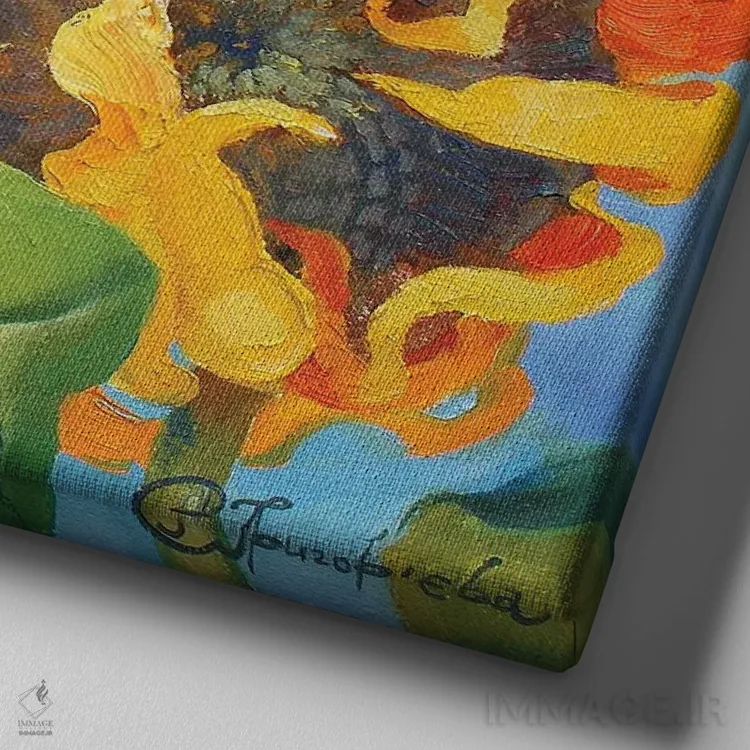 تابلو و من تنها نیستم اثر آناستاسیا گریگوریوا - نمای نزدیک بافت بوم