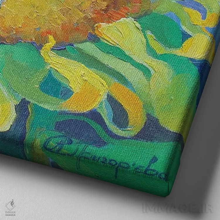 تابلو نبرد برداشت محصول اثر آناستاسیا گریگوریوا - نمای نزدیک بافت بوم