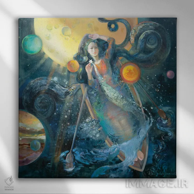 تابلو در مسیر کهکشان راه شیری اثر آناستاسیا گریگوریوا - نمای روبهرو روی دیوار