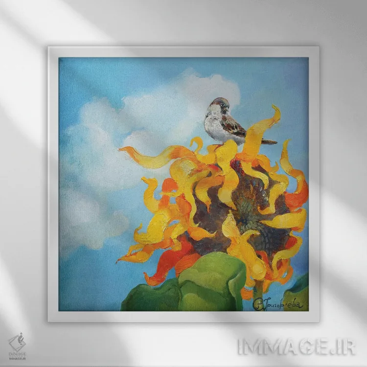 تابلو و من تنها نیستم اثر آناستاسیا گریگوریوا - نمای قابدار سفید