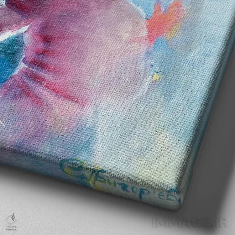 تابلو روز اول جنگ اثر آناستاسیا گریگوریوا - نمای نزدیک بافت بوم